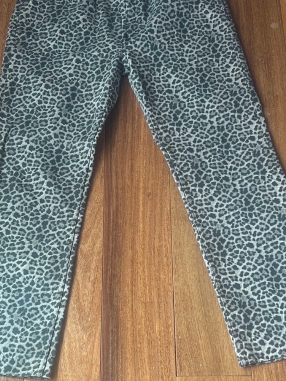 Zara Leopard Print Straight Leg Jeans - Beige and Black